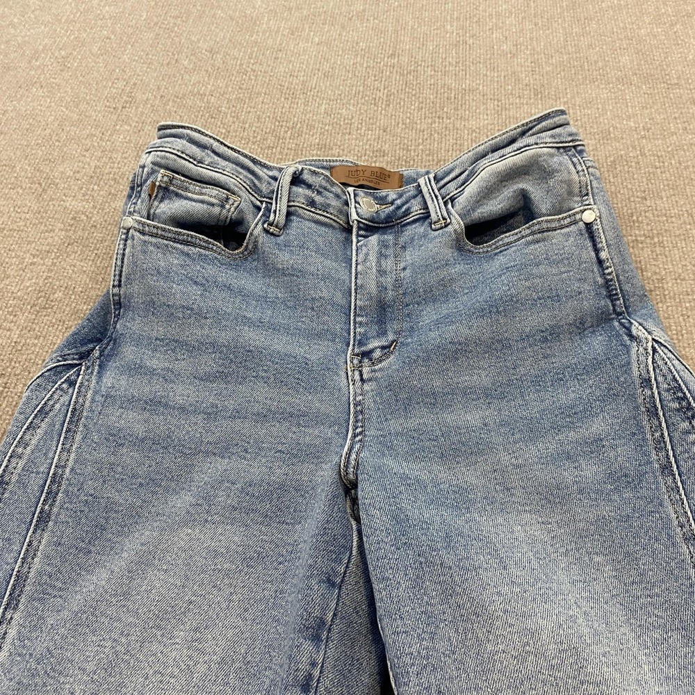 Judy Blue Wide Leg Jeans Womens 7/28 Blue Med Wash High Rise Stretch JB88766MD - Picture 2 of 13